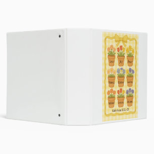 Fruit of the Spirit yellow flower pots  3 Ring Binder