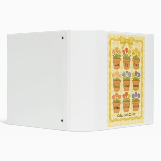 Fruit of the Spirit yellow flower pots  3 Ring Binder (Background)