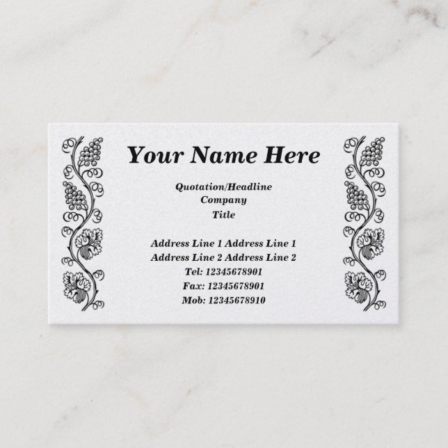 Fruit of the Vine Business Card (Front)