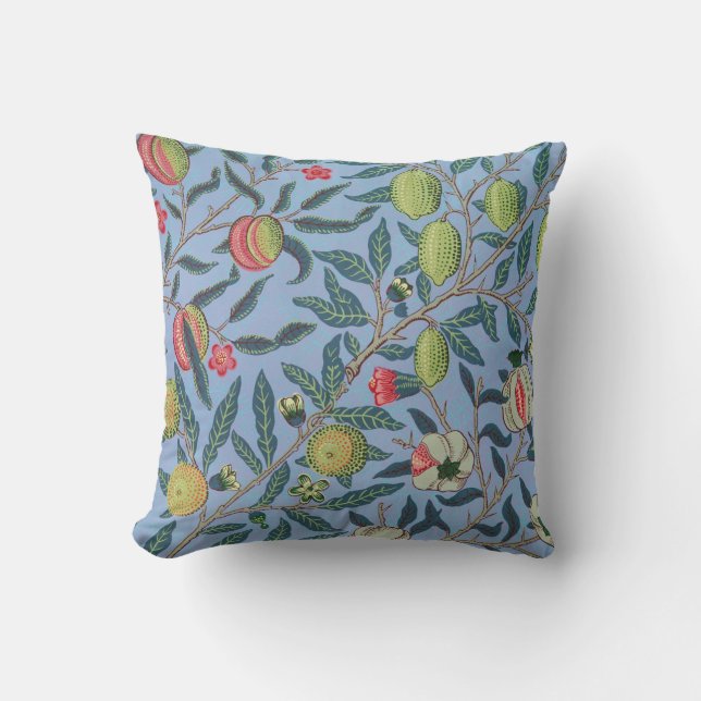 Fruit or Pomegranate by William Morris Throw Pillow (Front)