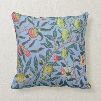 Fruit Or Pomegranate By William Morris Throw Pillow by Zazilicious at Zazzle