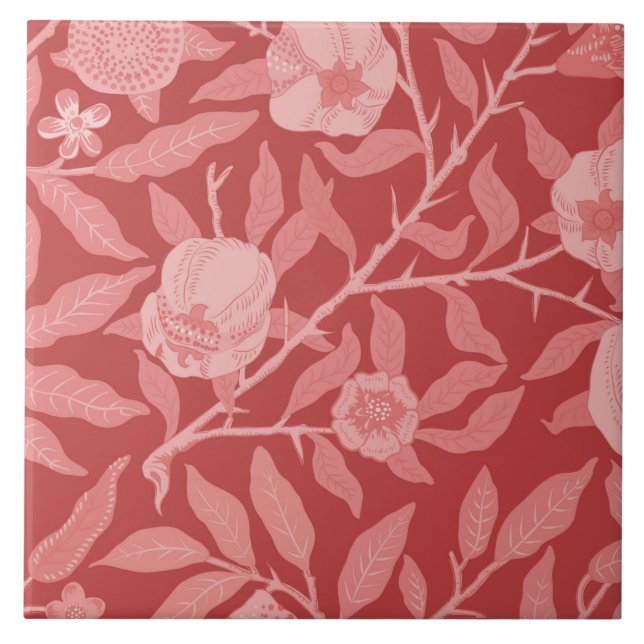 Fruit or Pomegranate in wine red and soft  Ceramic Tile (Front)