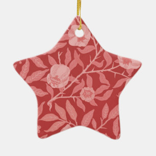 Fruit or Pomegranate in wine red and soft pink Ceramic Ornament
