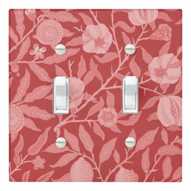 Fruit or Pomegranate in wine red and soft pink Light Switch Cover (In Situ)