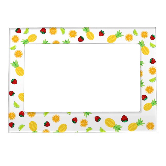Fruit Orange Lime Strawberry Cute Magnetic Frame (Front)