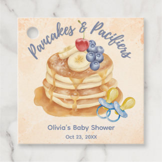 Fruit Pancakes & Pacifiers Gingham Baby Shower Favor Tags