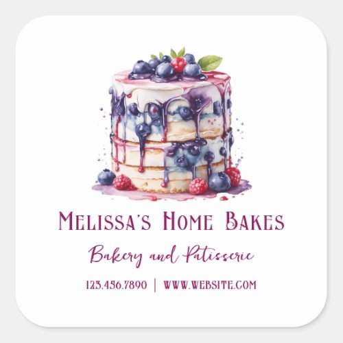Fruit Patisserie Bakery Product Square Sticker