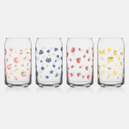 Fruit Pattern Can Glass