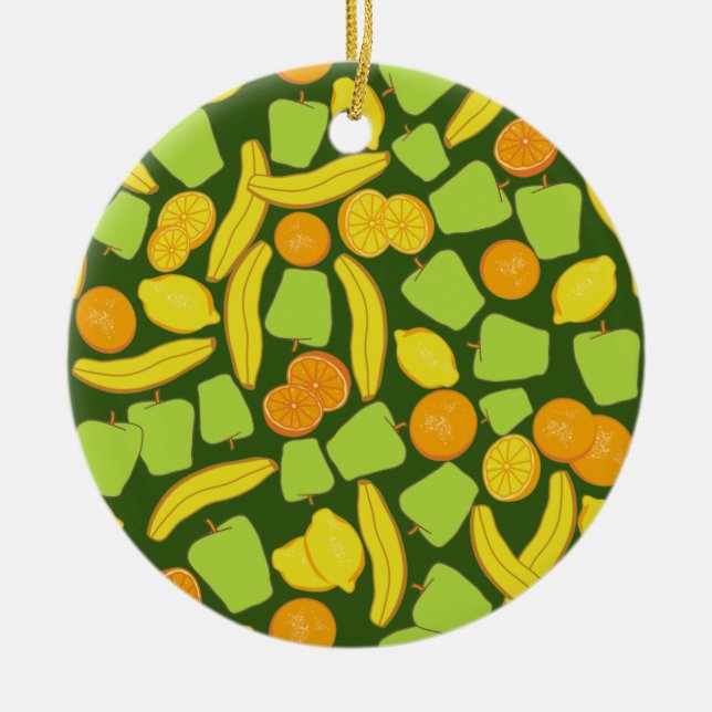 Fruit Pattern Ceramic Ornament (Front)