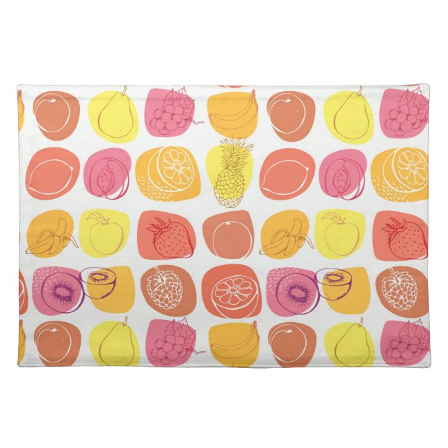 Fruit pattern cloth placemat (Front)