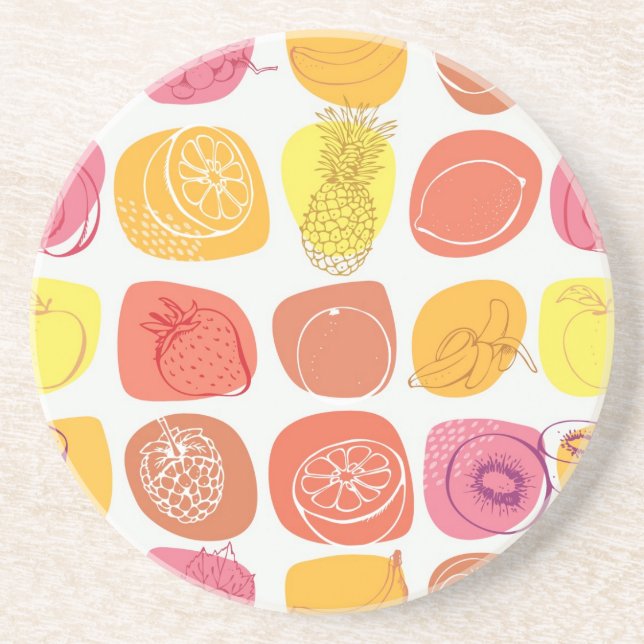 Fruit pattern drink coaster (Front)