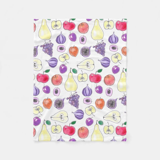 Fruit pattern fleece blanket (Front)