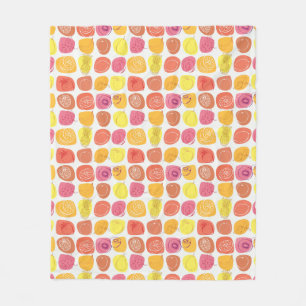 Fruit pattern fleece blanket