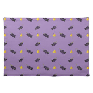 fruit pattern grapes and pears cloth placemat