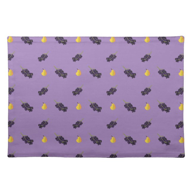 fruit pattern grapes and pears cloth placemat (Front)