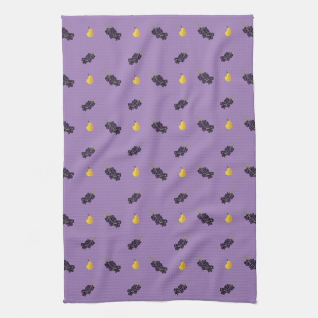 fruit pattern grapes and pears kitchen towel (Vertical)
