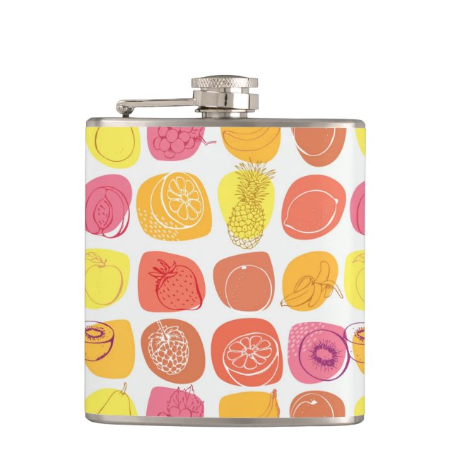 Fruit pattern hip flask (Front)