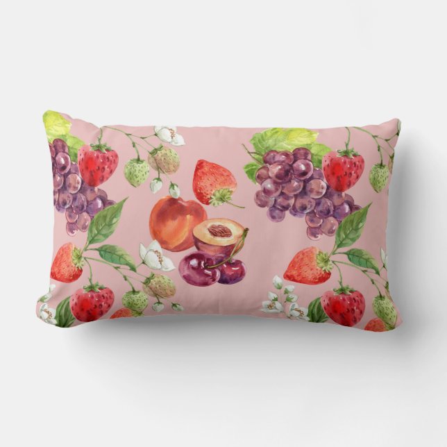 Fruit Pattern Lumbar Pillow (Front)
