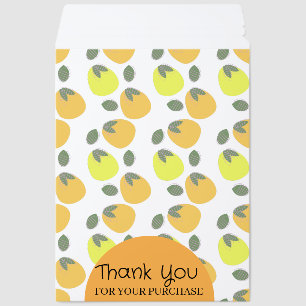 Fruit Pattern Mango Yellow Thank You Business Envelope Mailers