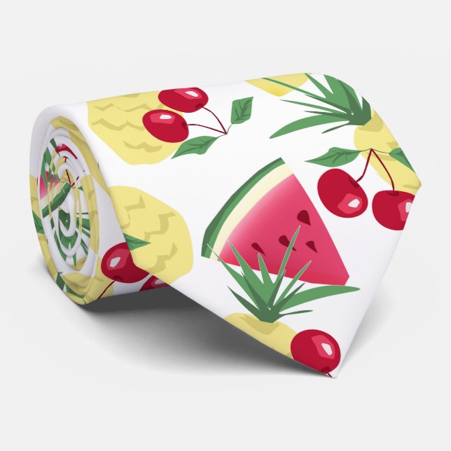 Fruit pattern. neck tie (Rolled)