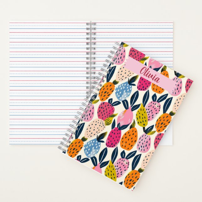Fruit Pattern Notebook, Personalized, Creativen Notebook (Inside)