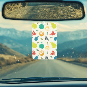 Fruit Pattern, Plum, Orange, Lemon, Pear, Apple Air Freshener
