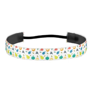 Fruit Pattern, Plum, Orange, Lemon, Pear, Apple Athletic Headband