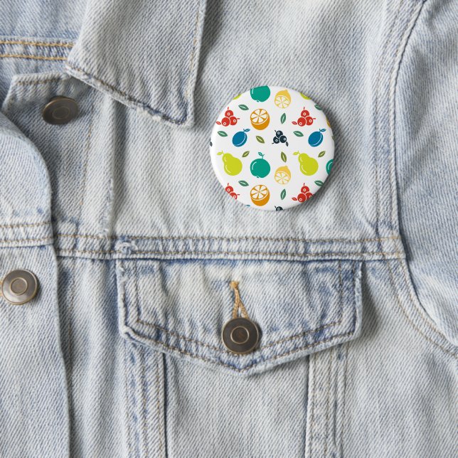 Fruit Pattern, Plum, Orange, Lemon, Pear, Apple Button (In Situ)