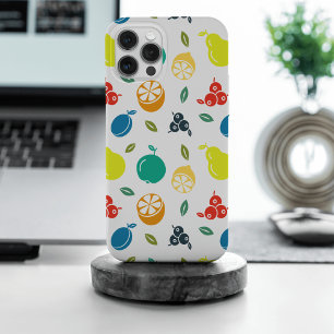 Fruit Pattern, Plum, Orange, Lemon, Pear, Apple iPhone 15 Pro Max Case