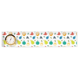 Fruit Pattern, Plum, Orange, Lemon, Pear, Apple Desk Name Plate