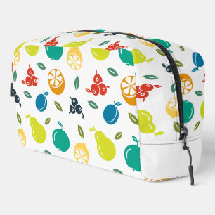 Fruit Pattern, Plum, Orange, Lemon, Pear, Apple Dopp Kit