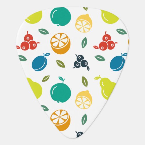 Fruit Pattern Plum Orange Lemon Pear Apple Guitar Pick