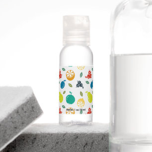 Fruit Pattern, Plum, Orange, Lemon, Pear, Apple Hand Sanitizer