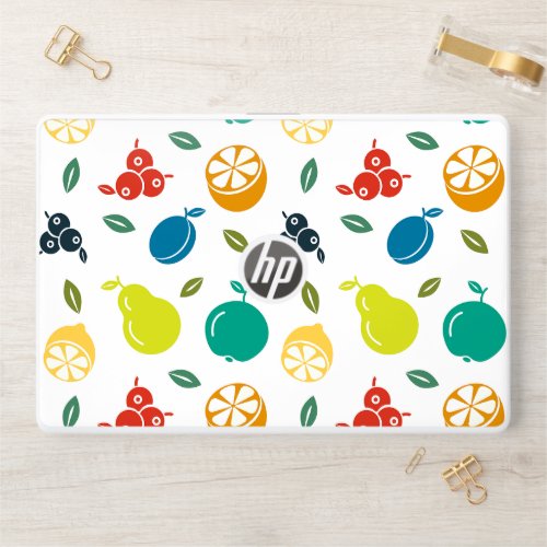 Fruit Pattern Plum Orange Lemon Pear Apple HP Laptop Skin