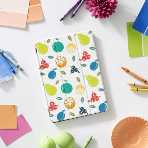 Fruit Pattern, Plum, Orange, Lemon, Pear, Apple iPad Pro Cover