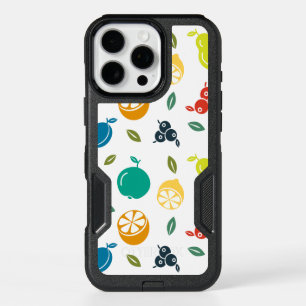 Fruit Pattern, Plum, Orange, Lemon, Pear, Apple iPhone 16 Pro Max Case