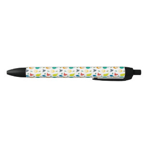Fruit Pattern, Plum, Orange, Lemon, Pear, Apple Pen