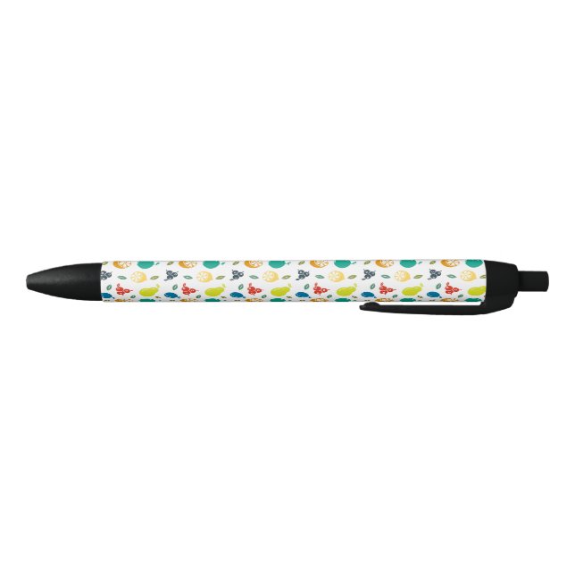 Fruit Pattern, Plum, Orange, Lemon, Pear, Apple Pen (Bottom)