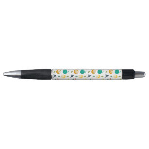 Fruit Pattern, Plum, Orange, Lemon, Pear, Apple Pen