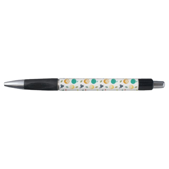 Fruit Pattern, Plum, Orange, Lemon, Pear, Apple Pen (Front)