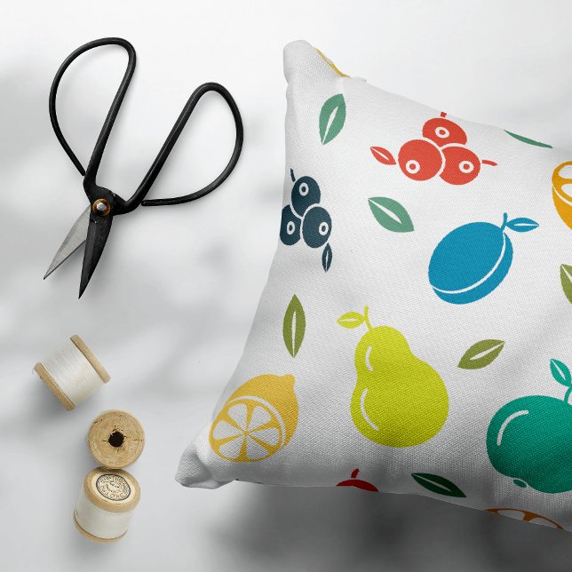 Fruit Pattern, Plum, Orange, Lemon, Pear, Apple Pet Bed (Creator Uploaded)
