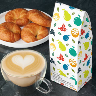 Fruit Pattern, Plum, Orange, Lemon, Pear, Apple Roasted Coffee