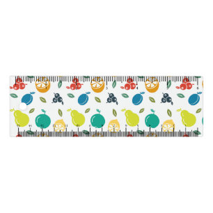 Fruit Pattern, Plum, Orange, Lemon, Pear, Apple Ruler