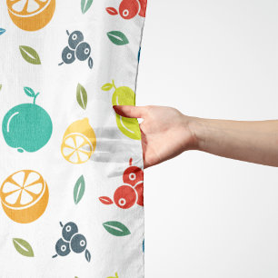 Fruit Pattern, Plum, Orange, Lemon, Pear, Apple Scarf