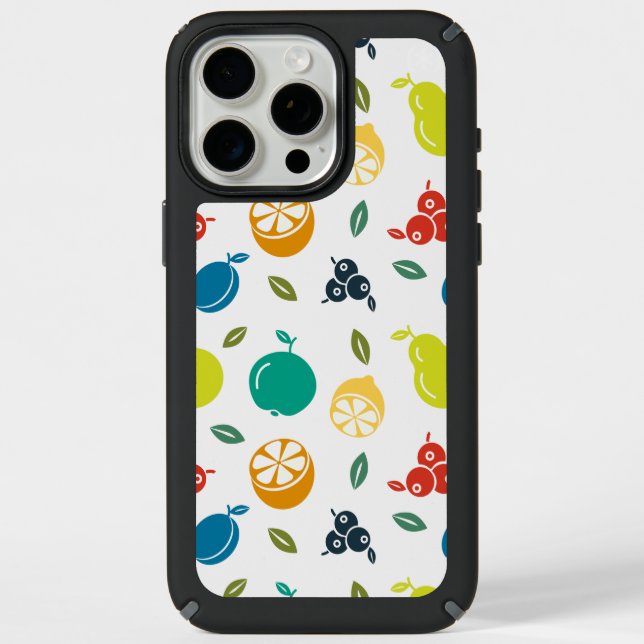 Fruit Pattern, Plum, Orange, Lemon, Pear, Apple Speck iPhone Case (Front)
