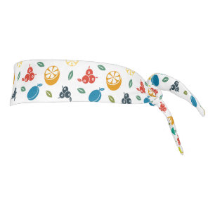 Fruit Pattern, Plum, Orange, Lemon, Pear, Apple Tie Headband