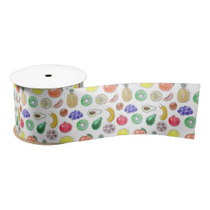 Fruit pattern satin ribbon