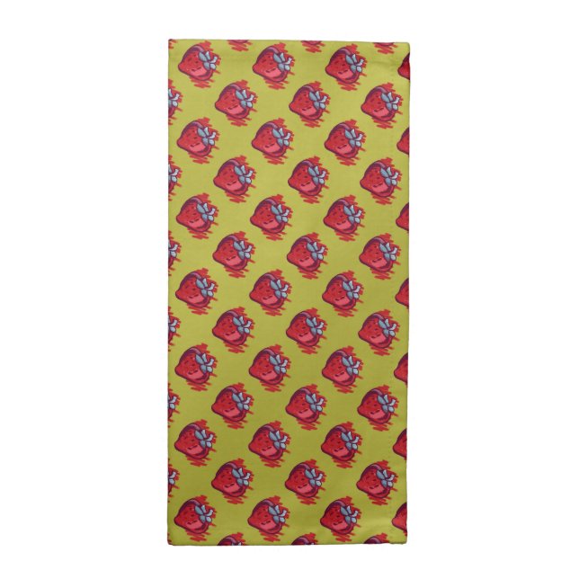 Fruit Pattern Strawberries on gold Party Stuff Cloth Napkin (Half Fold)
