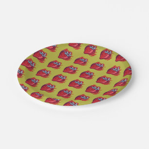 Fruit Pattern Strawberries on gold Party Stuff Paper Plates