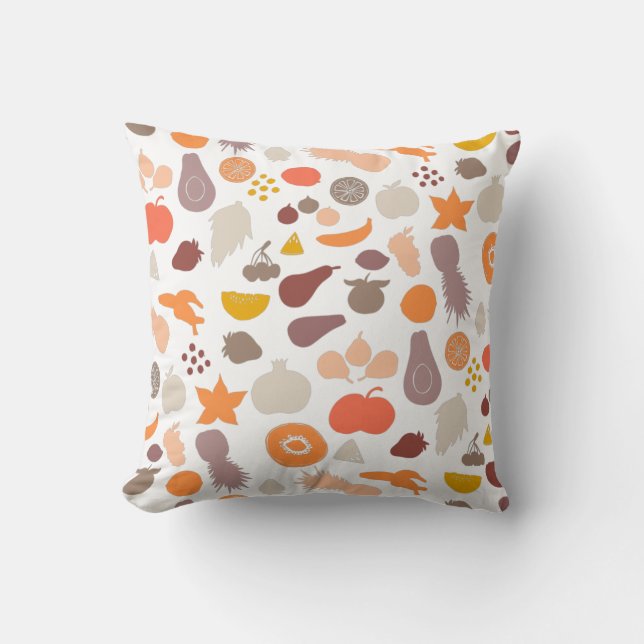 Fruit Pattern Throw Pillow (Front)